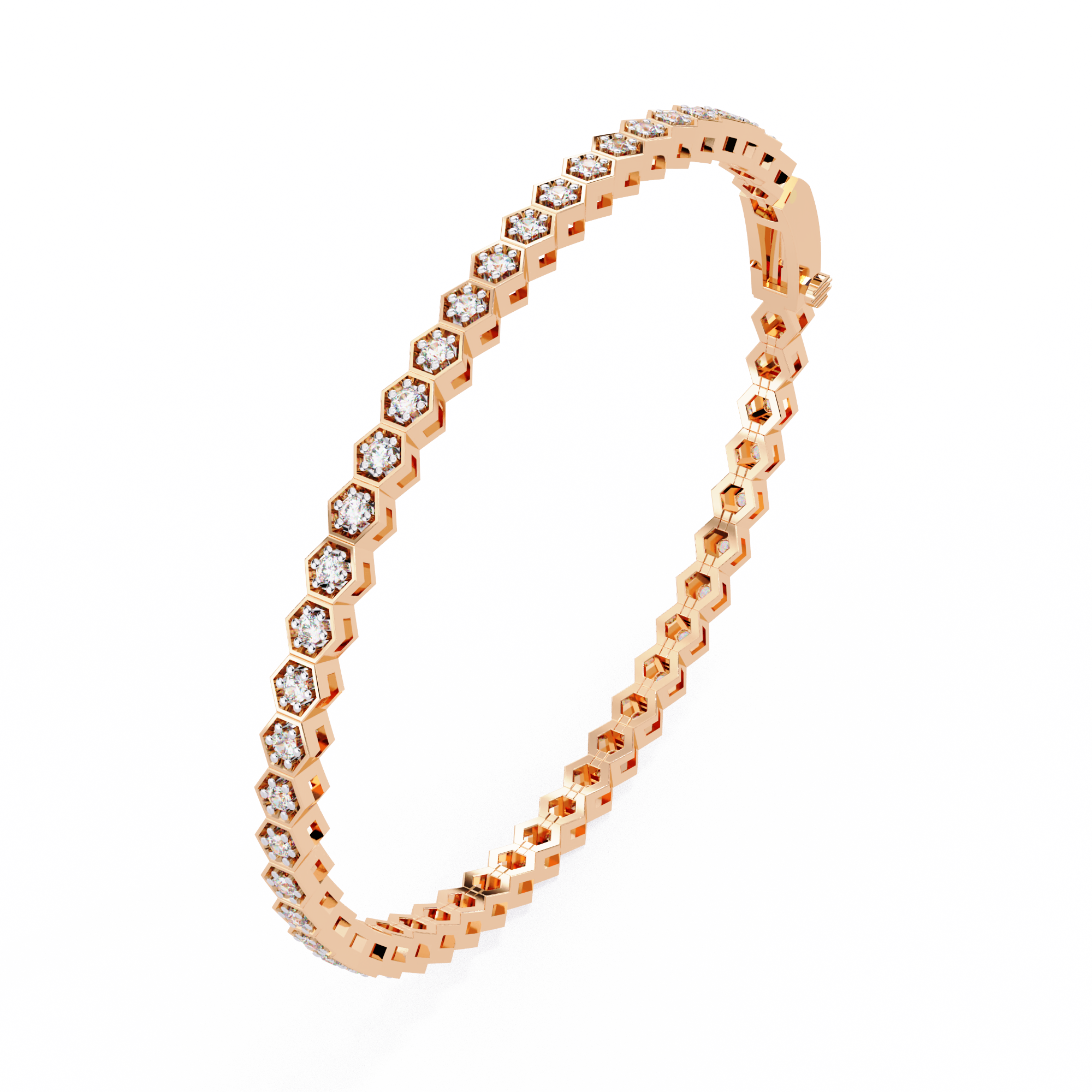 Solitairekart 1.09ct Round Cut Natural Diamond Tennis Bracelet-HI Color. VS-SI Clarity